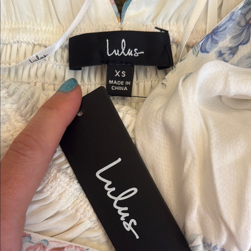 Lulu's White Cream Ruched Ruffled Sundress - Picture 3 of 3